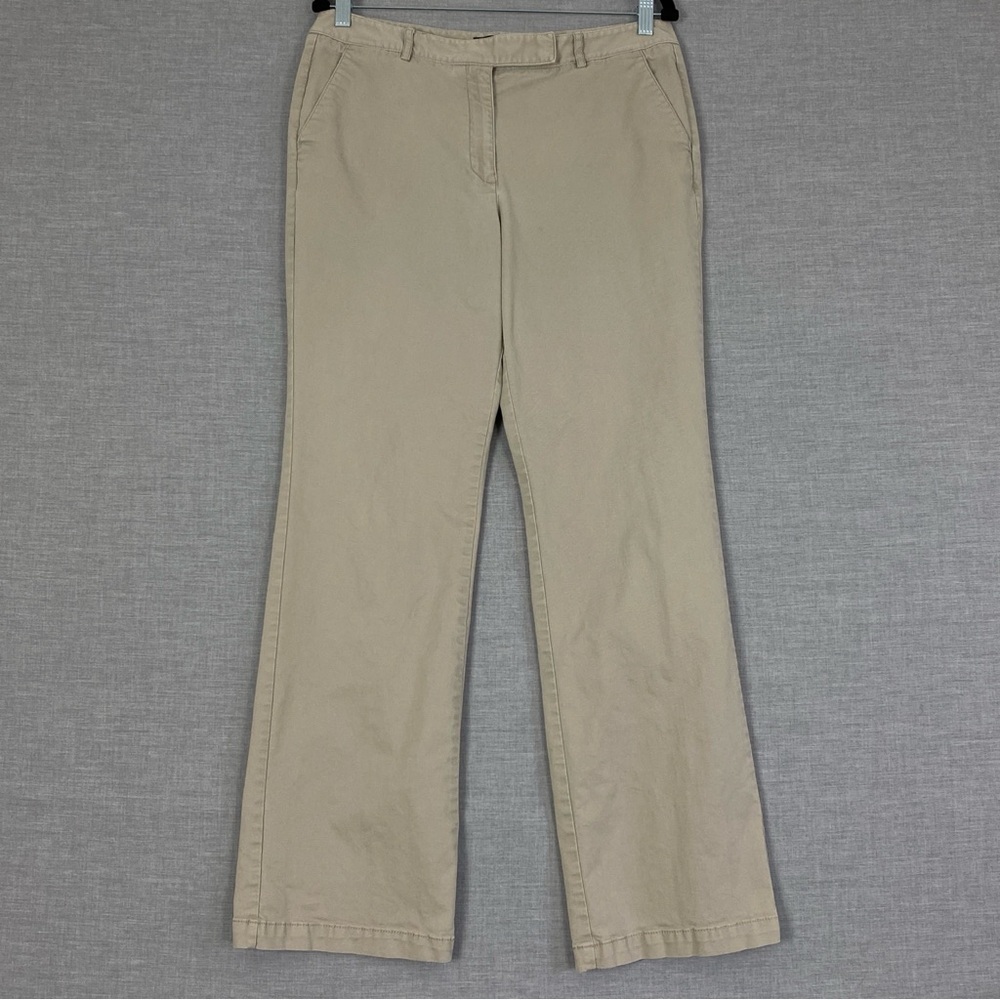 Talbots Heritage Boot Pants Cotton Beige Sz 10 Bootcut